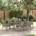 Garten Essgruppe 7 pcs Grau Poly-Rattan