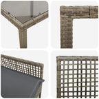 Garten Essgruppe 7 pcs Grau Poly-Rattan