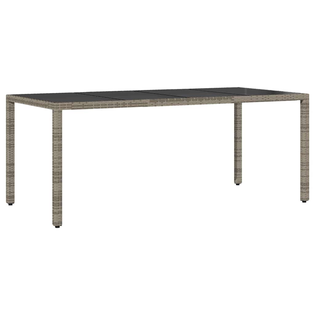 Garten Essgruppe 7 pcs Grau Poly-Rattan