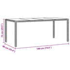 Garten Essgruppe 7 pcs Grau Poly-Rattan