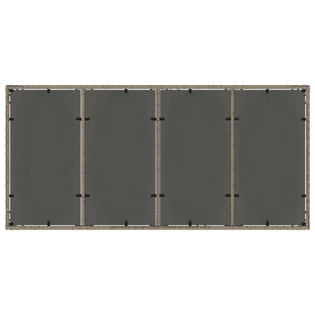 Garten Essgruppe 9 pcs Grau Poly-Rattan