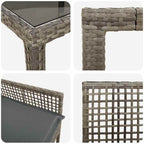Garten Essgruppe 9 pcs Grau Poly-Rattan
