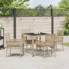 Garten Essgruppe 5 pcs Beige Poly-Rattan