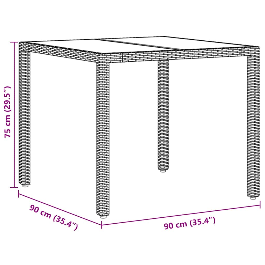 Garten Essgruppe 5 pcs Beige Poly-Rattan