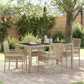 Garten Essgruppe 5 pcs Beige Poly-Rattan