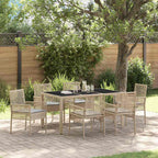 Garten Essgruppe 7 pcs Beige Poly-Rattan