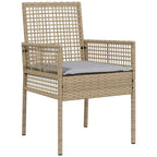 Garten Essgruppe 7 pcs Beige Poly-Rattan