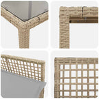 Garten Essgruppe 9 pcs Beige Poly-Rattan