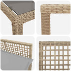 Garten Essgruppe 11 pcs Beige Poly-Rattan