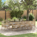 Garten Essgruppe 11 pcs Beige Poly-Rattan