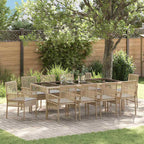 Garten Essgruppe 11 pcs Beige Poly-Rattan