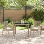 Garten Essgruppe 3 pcs Beige Poly-Rattan