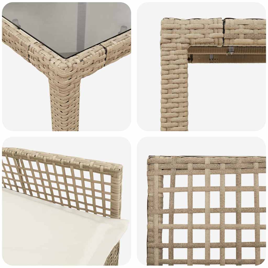 Garten Essgruppe 5 pcs Beige Poly-Rattan