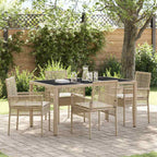 Garten Essgruppe 5 pcs Beige Poly-Rattan
