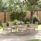 Garten Essgruppe 7 pcs Beige Poly-Rattan