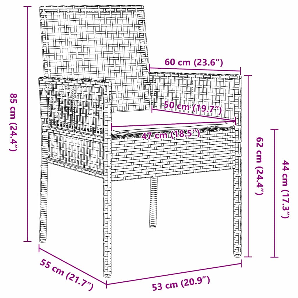Garten Essgruppe 9 pcs Beige Poly-Rattan