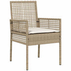 Garten Essgruppe 11 pcs Beige Poly-Rattan