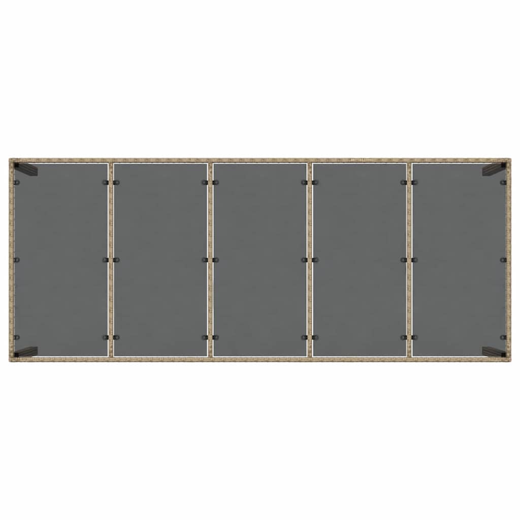 Garten Essgruppe 11 pcs Beige Poly-Rattan
