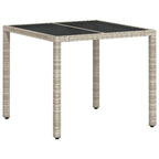 Garten Essgruppe 5 pcs Hellgrau Poly-Rattan