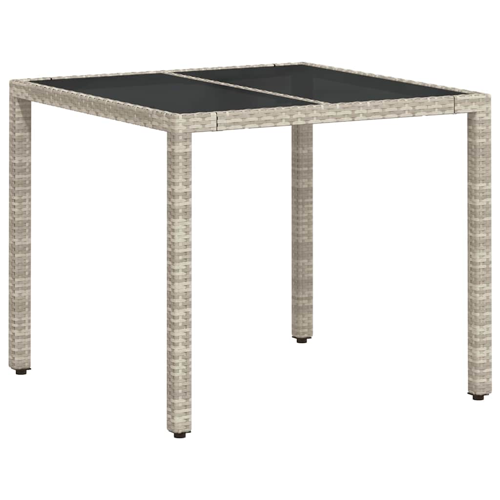 Garten Essgruppe 5 pcs Hellgrau Poly-Rattan