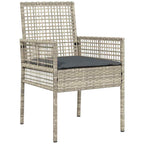 Garten Essgruppe 5 pcs Hellgrau Poly-Rattan