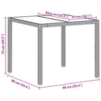 Garten Essgruppe 5 pcs Hellgrau Poly-Rattan