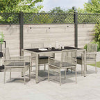 Garten Essgruppe 5 pcs Hellgrau Poly-Rattan