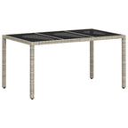 Garten Essgruppe 7 pcs Hellgrau Poly-Rattan