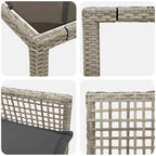 Garten Essgruppe 9 pcs Hellgrau Poly-Rattan