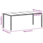 Garten Essgruppe 9 pcs Hellgrau Poly-Rattan