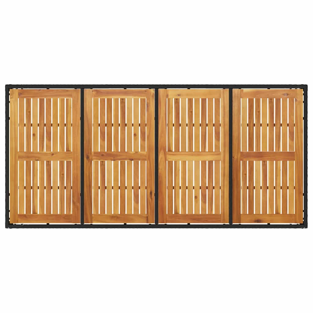 Garten Essgruppe 9 pcs Schwarz Poly-Rattan