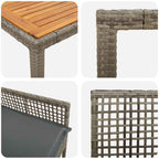 Garten Essgruppe 3 pcs Grau Poly-Rattan