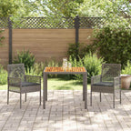 Garten Essgruppe 3 pcs Grau Poly-Rattan