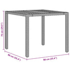 Garten Essgruppe 3 pcs Grau Poly-Rattan
