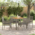 Garten Essgruppe 5 pcs Grau Poly-Rattan