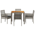 Garten Essgruppe 5 pcs Grau Poly-Rattan