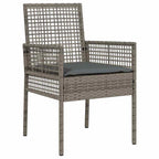 Garten Essgruppe 7 pcs Grau Poly-Rattan