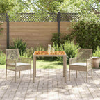 Garten Essgruppe 3 pcs Beige Poly-Rattan