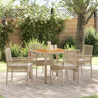 Garten Essgruppe 5 pcs Beige Poly-Rattan