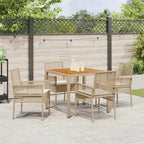 Garten Essgruppe 5 pcs Beige Poly-Rattan