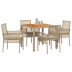 Garten Essgruppe 5 pcs Beige Poly-Rattan