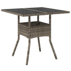 Garten Essgruppe 3 pcs Grau Poly-Rattan