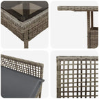 Garten Essgruppe 5 pcs Grau Poly-Rattan