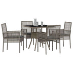 Garten Essgruppe 5 pcs Grau Poly-Rattan