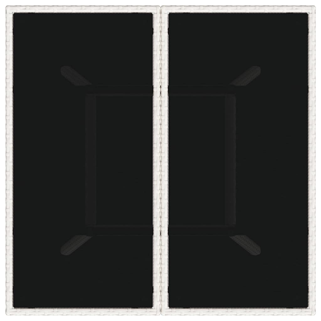 Garten Essgruppe 3 pcs Hellgrau Poly-Rattan