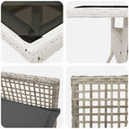 Garten Essgruppe 5 pcs Hellgrau Poly-Rattan