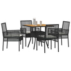 Garten Essgruppe 5 pcs Schwarz Poly-Rattan