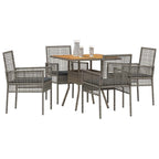 Garten Essgruppe 5 pcs Grau Poly-Rattan