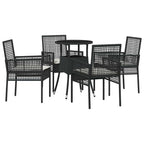 Garten Essgruppe 5 pcs Schwarz Poly-Rattan