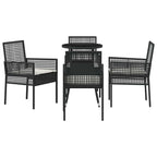 Garten Essgruppe 5 pcs Schwarz Poly-Rattan